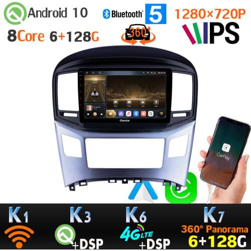 6G+128G Android 10 1280*720P Car Radio GPS Player For Hyundai H1 Grand Starex 2016 2017 2018 360 4*AHD Camera SPDIF auto CarPlay