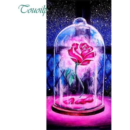 TOUOILP Full Square/Round Drill 5D DIY Diamond Painting "Red Rose Flower" 3D Embroidery Cross Stitch Mosaic Home Decor