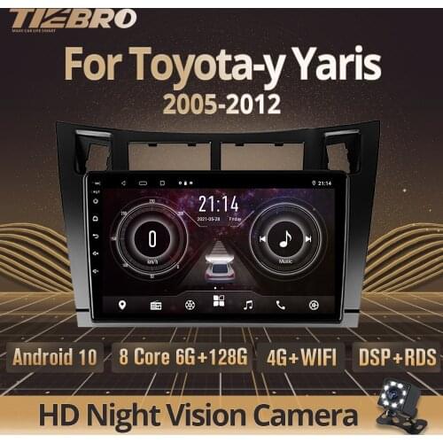 TIEBRO 2Din Android10 Car Radio For Toyota-y Yaris 2005-2012 Stereo Receiver GPS Navigation Auto Radio DSP Bluetooth Player IGO