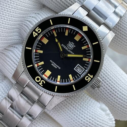 STEELDIVE Watch Men Automatic 1952 Mil-Spec Diver Watch 300m Mechanical Wristwatch NH35A Sapphire Crystal Fifty Fathom Diving