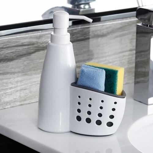 300ml Soap Dispenser Pump with Sponge Caddy Holder for Kitchens Bathrooms