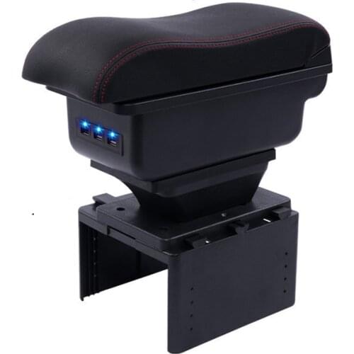 For Ford Fusion Galaxy C-Max S-Max car armrest storage box center console leather cup holder car styling decoration