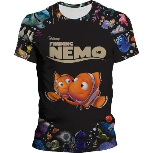 Finding Nemo New men Women t-shirt style Round Neck 3D hip hop digital printing Children and adults Short Sleeve summer High
