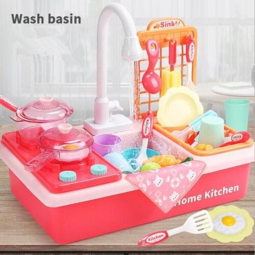 Simulation Kitchen Toy Electric Dishwasher Cooker Sink Play House Play Water Educational Toys Mini Kitchen Food Playing Girl Toy