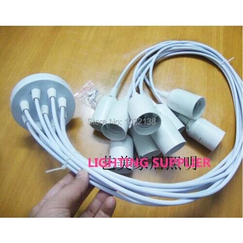 6 heads classic e27 Pendant lamp holder Hanging Dining Edison Chandelier Lamp base converter socket +1m cable