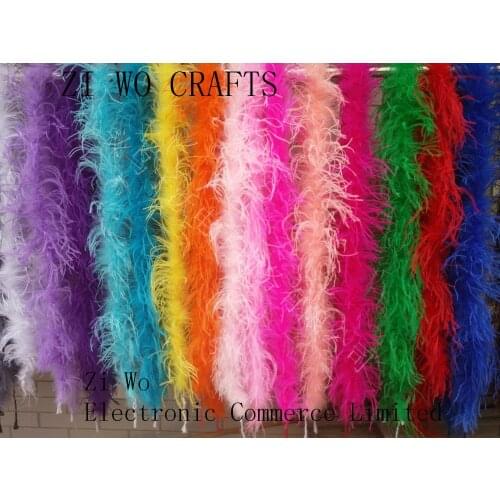 2 meters beautiful ostrich feather strip, DIY gift box, clothing, wedding, party, party and other decoration 19 colors