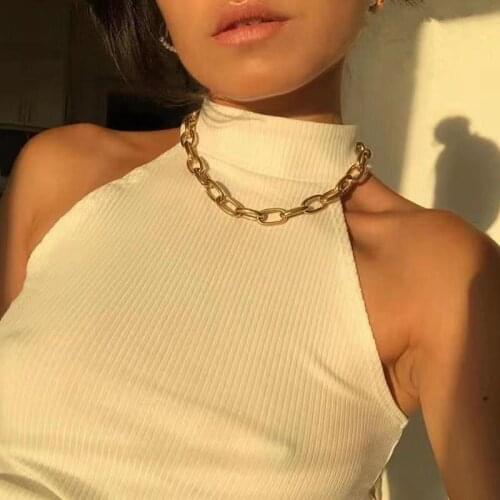 Fashion gold chain womens necklace punk collar Bohemian Necklace womens Necklace Jewelry aesthetic thick Necklace