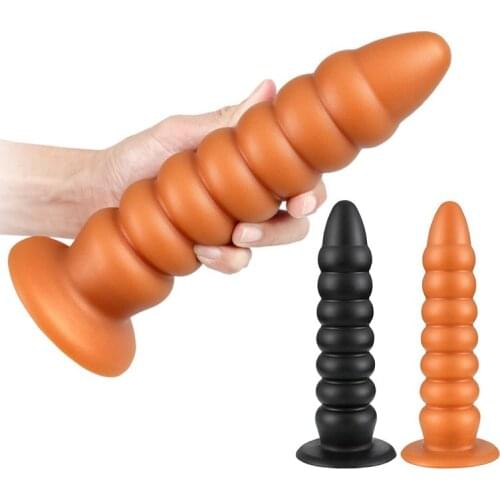 Liquid Silicone Anal Plug Gold Huge Butt Plug Adult Sex Toys for Gay Men Women Soft Anal Dildos Long Anal Beads Sex Toy Butplug