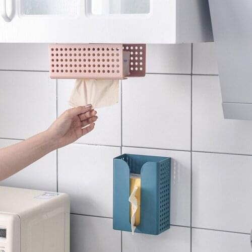 Wall-Mounted Hollow Tissue Boxes Napkin Holder Home Office Storage Desk Organizer Toilet Paper Holder Bathroom Accessories