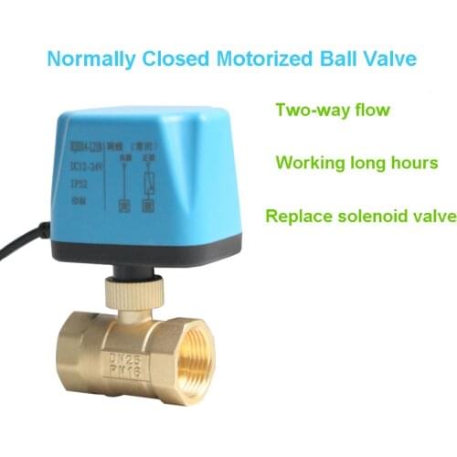 1/2" 3/4" 1" 2" Normally Closed/Open Motorized Ball Valve 220V 12V 24V 2-Wire Brass Electric Ball Valve Replace Solenoid Valve