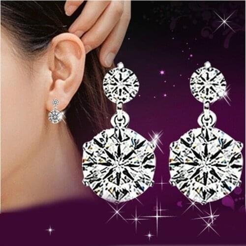 New Arrival Fashion Romantic AAA zircon Silver-Color Women Drop earring Retail jewelry