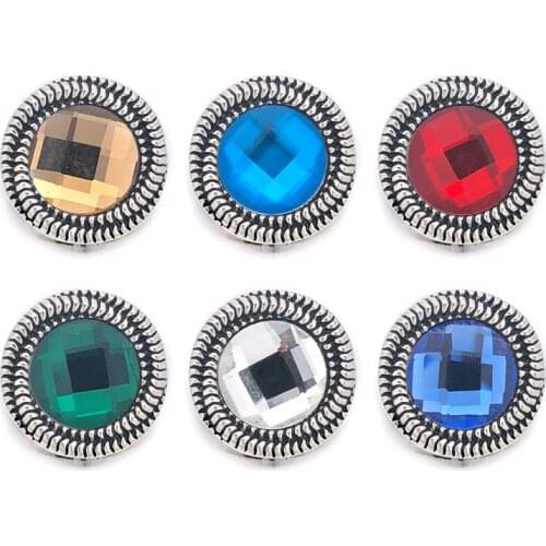 Wholesale w178 Crystal 3D 18mm 20mm Metal Snap Button For Bracelet Necklace Interchangeable Jewelry Women Accessorie Findings