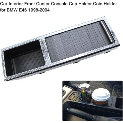 Car Front Center Console Drink Cup Holder Coin Holder Interior Storage Replacement for BMW 3 Series E46 1999-2005