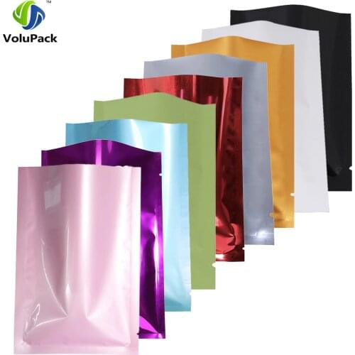 Variety of Sizes recyclable packing bag heat sealing open top aluminum foil Vacuum Package Pouch red flat Mylar bag 100pcs/lot