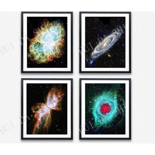 Nebula Posters Set of 4 Hubble Telescope Nebula Space Prints Andromeda Hubble Posters Galaxy Poster Nebula Gift Nebula Decor