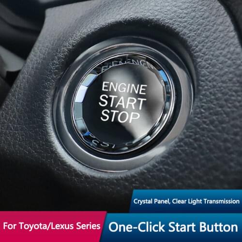 QHCP Car Engine START Button Replace Cover STOP Switch Accessories Key Decor Stickers For Toyota Camry Avalon RAV4 Wildlander