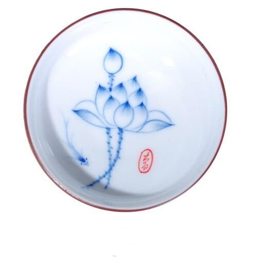 Handpainted Lotus Tea Cup Ceramic Tea Bowl for puer Oolong Tea Plum/goldfish Ceramic Cup Drinkware Home Decor