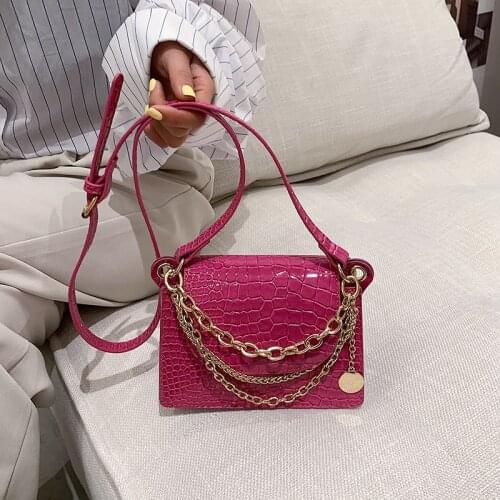 Crocodile Pattern Square Chain Bag 2021 Fashion New High Quality Soft Pu Leather Womens Designer Handbag Shoulder Messenger Bag
