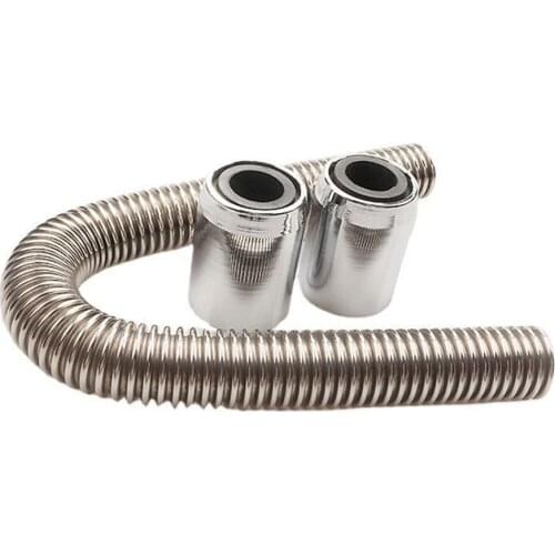 Stainless Steel Radiator Hose Universal Flexible Chrome Clamp Cap Engine Cooling Water Pipe Radiator Automotive Part