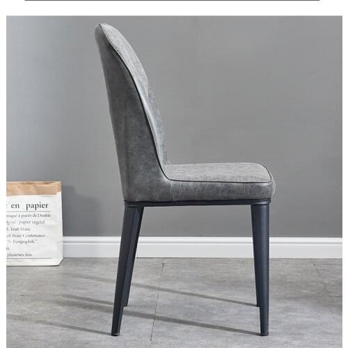 Modern Fashion Home Leather Dining Chair American Imitation Solid Wood Hotel Restaurant Back Chair Soft Bag Dining Table And Cha