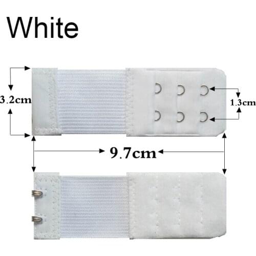 2 Hooks 3 Rows Women Elastic Bra Extender Back Clip Strap Clasp Buckle Adjustable Belt Buckle Underwear Buckle 200 pieces