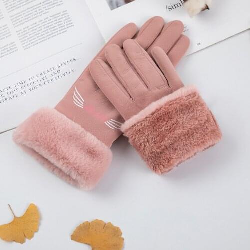 Women Winter Gloves Outdoor Heat Full Finger Touchscreen Windproof Driving Glove Fur Mittens Guantes Mujer перчатки женские