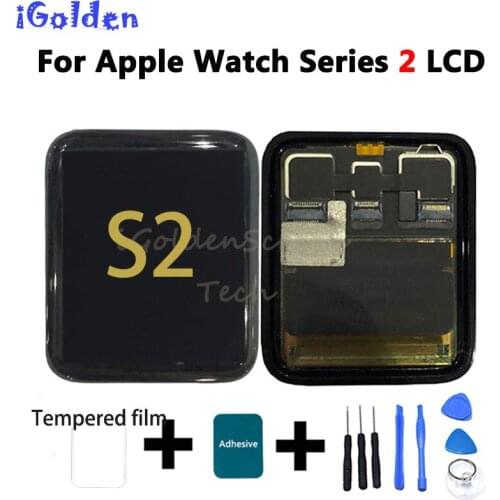 For Apple Watch Series 2 LCD Display Touch Screen Digitizer Series2 S2 38mm/42mm lcd Pantalla Replacement+Tempered Glass+Tools