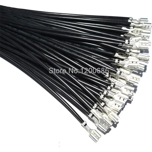 28CM 18AWG Switch plugs 6.3 FASTON 250 (6.3mm) terminals plugs Female Power Cable 20 piece 0.75MM2 wire