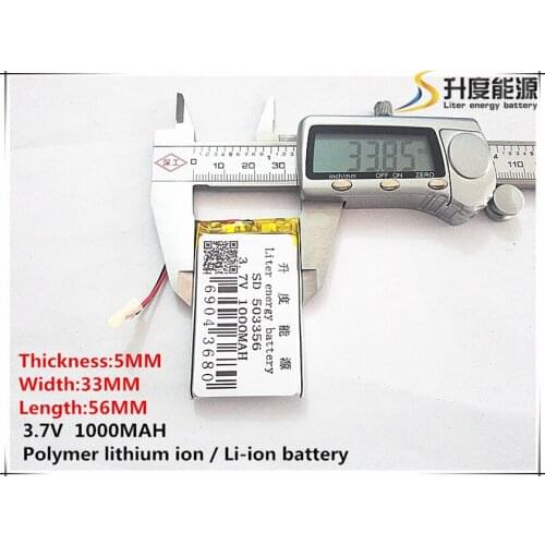 5pcs [SD] 3.7V,1000mAH,[503356] Polymer lithium ion / Li-ion battery for TOY,POWER BANK,GPS,mp3,mp4,cell phone,speaker