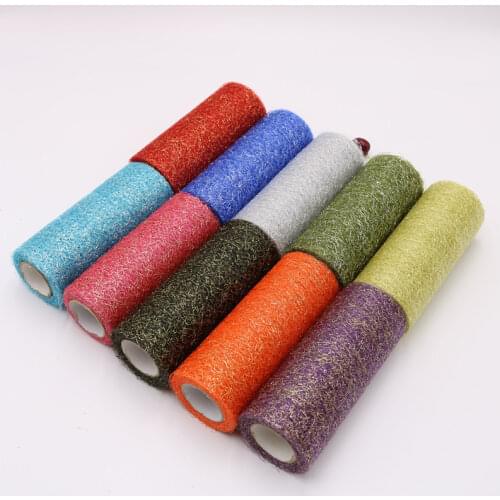 9.1m/roll Organza Tulle Roll Colorful Shiny Crystal DIY Girls Tutu Skirt Gift Wedding Party Supplies Decor Baby Shower Decor