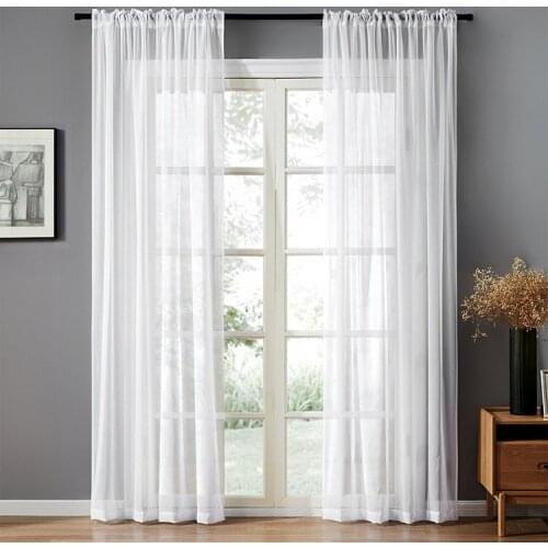 White Sheer Soft Curtains for Bedroom European Tulle In The Living Room Transparent Window Curtain Home and Kitchen Products