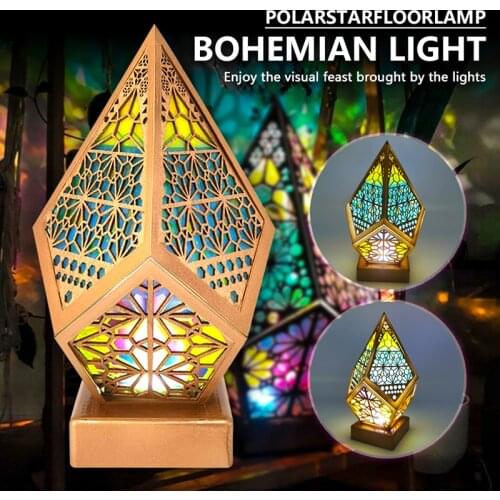 Bohemian Light Polar Star Large Floor Lamp Style Decor Gift Fairy Geometric Lamp Home Decor For Kitchen Hallway Ideal For Room
