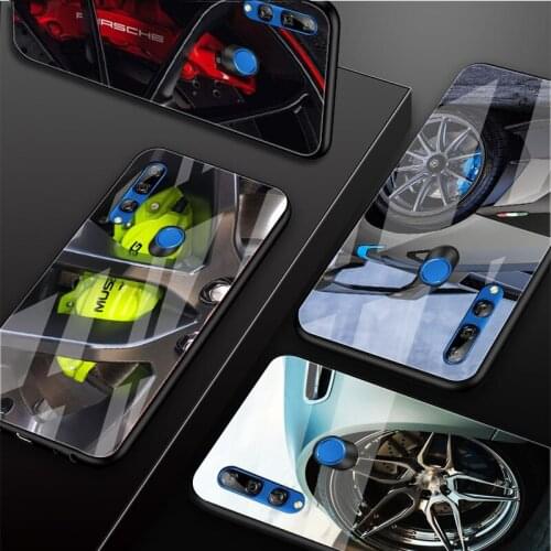 Sports car wheel calipers Tempered Glass Phone Case For Huawei honor 8X 9 10i 20i 20Lite 20Pro 30 Pro Cover Shell