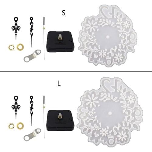 Flower Clock Wall Decoration Crystal Epoxy Resin Mold Ornaments Silicone Mould