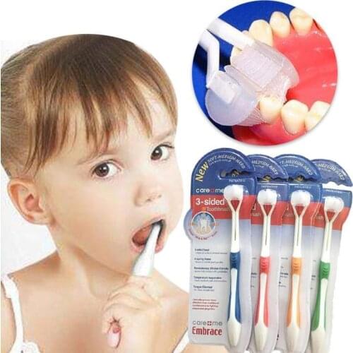 1PC Creative Baby Toothbrush Three Sided Safety Soft Brush Children Oral Hygiene Care Teeth Brushes kinderen tandenborstel