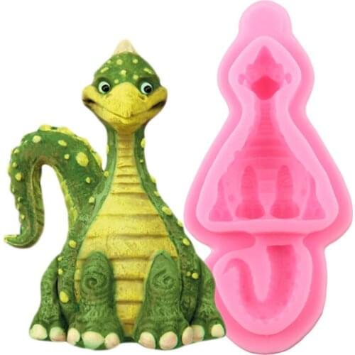 Dinosaur Fondant Silicone Mold Baby Birthday Cake Decorating Tools Polymer Clay Resin Mold Cookie Baking Candy Chocolate Molds