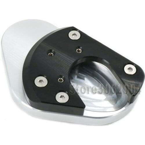 For KAWASAKI KLE 650 KLE650 Versys 2007-2017 2016 Motorcycle CNC Side Kickstand Stand Extension Support Plate With Logo Black