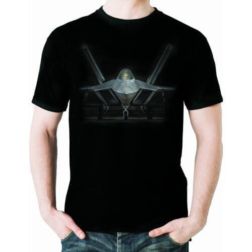 US Air Force F-22 Raptor Stealth Fighter T Shirt. Aviation Themed Summer Cotton Short Sleeve O-Neck Mens T Shirt New S-3XL