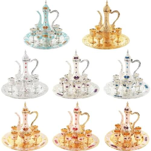 European Style Wine Decanter Set Wine Decanter With Cups And Serving Tray Drinkware Holiday Wedding Decor