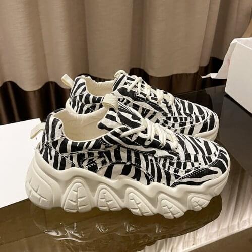 Botte Luxe Femme Handcrafted Lace-up Urban Walk Series Leopard Print Atheletic Sneakers Casual Footwear Daily Outdoor Shoes 2021