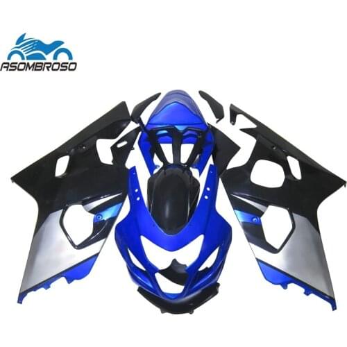 Best price body kit Fairing kit For SUZUKI K4 K5 GSXR 600 750 2004 2005 blue black gsxr600 fairings LX48