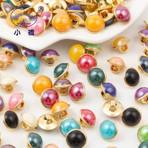 20PCS Metal Bottom Sewing Pearl Buttons Acryl Hand Made Rhinestone Buttons Mix Color Decorative Buttons For Clothing S150