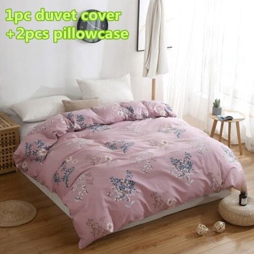Cute strawberry duvet cover sets cotton quilt cover single double queen king bedding sets 2pc pillowcase pink comforter cover