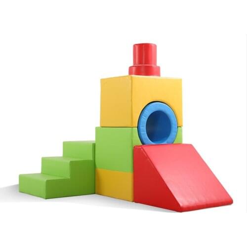 YLWS18 Early Education Soft Drill Holes Slides Playground Structure Safety PU Foam locomotive Toy Customized Factory Low Price