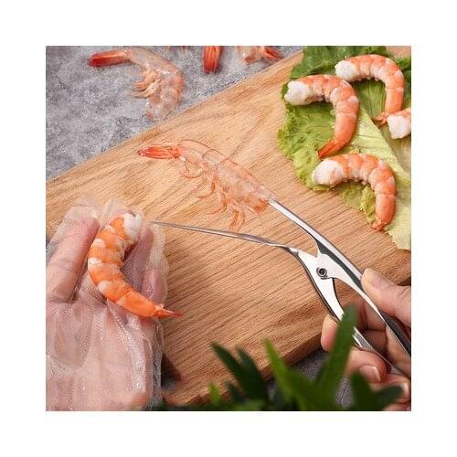 Stainless Steel Shrimp Peeler Prawn Shrimp Deveiner Fishing Knife Lobster Shell Remover Peel Device Kitchen Seafood Tools
