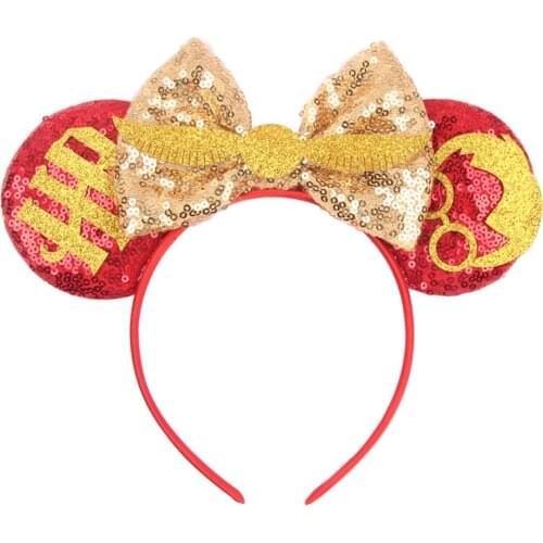 New Big Sequins Bowknot Cartoon Mouse Ears Hair Bands Childrens Female Hair Bands Party Decoration Fashion European Style Hair
