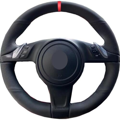 Hand Sewing Car Steering Wheel Wrap For Porsche Cayenne 2011 2012 2013 2014 Volant Braid on the Steering wheel Car Protector