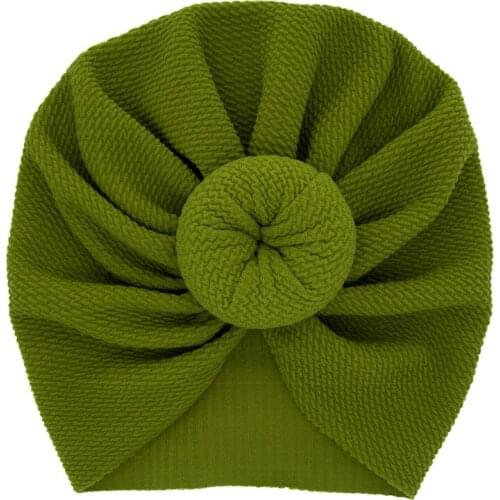 2019 Autumn Winter Newborn Baby Waffle Solid Ball Donut Turban DIY Christmas Hair Accessories Headband For Girl/Boys Headwear
