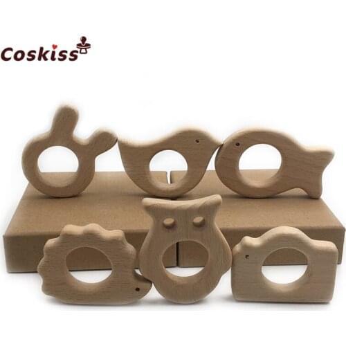 Organic Baby Teether Wooden Teether Natural Teething Grasping Toy Baby Shower Gift Toddler Teether Newborn Baby Gift