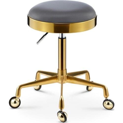 Beauty Stool Barber Shop Chair Rotary Lifting Salon Work Bench Pulley Stainless Steel Hair Cutting Stool